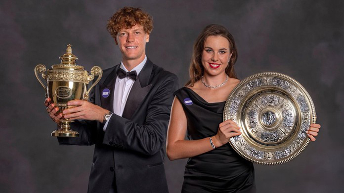 Královna Wimbledonu Nosková zazářila v černé róbě. První tanec patřil Sinnerovi